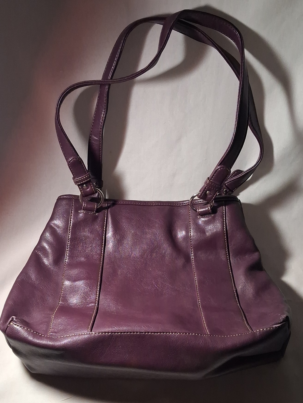 Women's Purple Leather Shoulder Bag